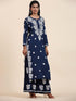 Fizaa Chikankari CO-ORD Set In Modal Cotton for Women In Blue